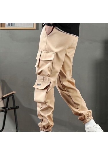 Sones Erkek Bağcıklı Pantolon Çok Cepli Günlük Pantolon Haki