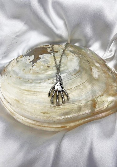 Iskelet El Gotik Kolye Gümüş Kaplama Çok REnkli