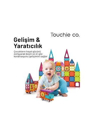 Touchie Co. Mıknatıslı Manyetik 72 Parça Yapı Blokları Seti