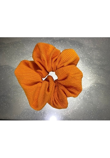 Mois Atelier Turuncu Kumaş Lastikli Kadın Simit Saç Tokası Bayramlık Turuncu