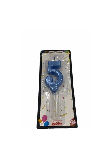 5 Yaş Açık Mavi Rakam Mum