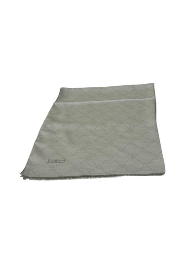 Piramit 80 190 Pamuk Monogram Şal Silver Gri 01949-10