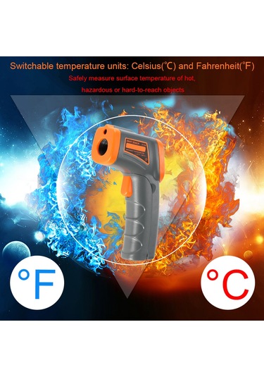 Qingmipy Smart Sensor At380 Endüstriyel Isı Ölçer -32 380 C Dijital El Tipi Kızılötesi Termometre Pil Dahil Değil