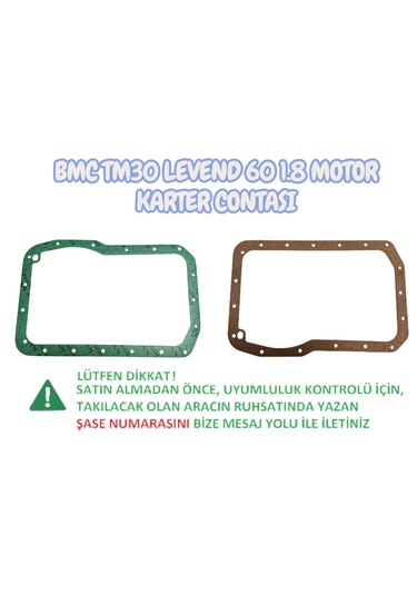 Bmc Tm30 Motor Yağ Karter Contası Bmc Levend 60 Motor Yağ Karter Contası 1.8 Motor Bmc Tm30 Motor Yağ Karter Contası
