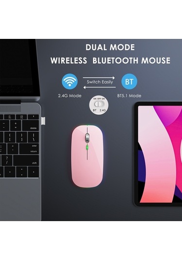 Flybuy 2.4 G Kablosuz Rgb Jiggler Fare, Çift Modlu Bluetooth Diğer