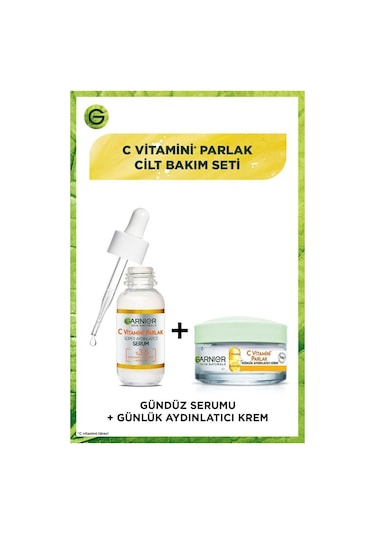 Garnier C Vitamini Parlak Süper Aydınlatıcı Serum 30 ML + C Vitamini Parlak Günlük Aydınlatıcı Krem 50 ML