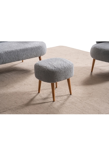 Barel Özel Tasarım Çay Seti Koltuk Takımı,berjer Ve Puf Ofis Balkon Cafe Bahçe Salon Mobilyası 3 Lü Takım Gri Gri