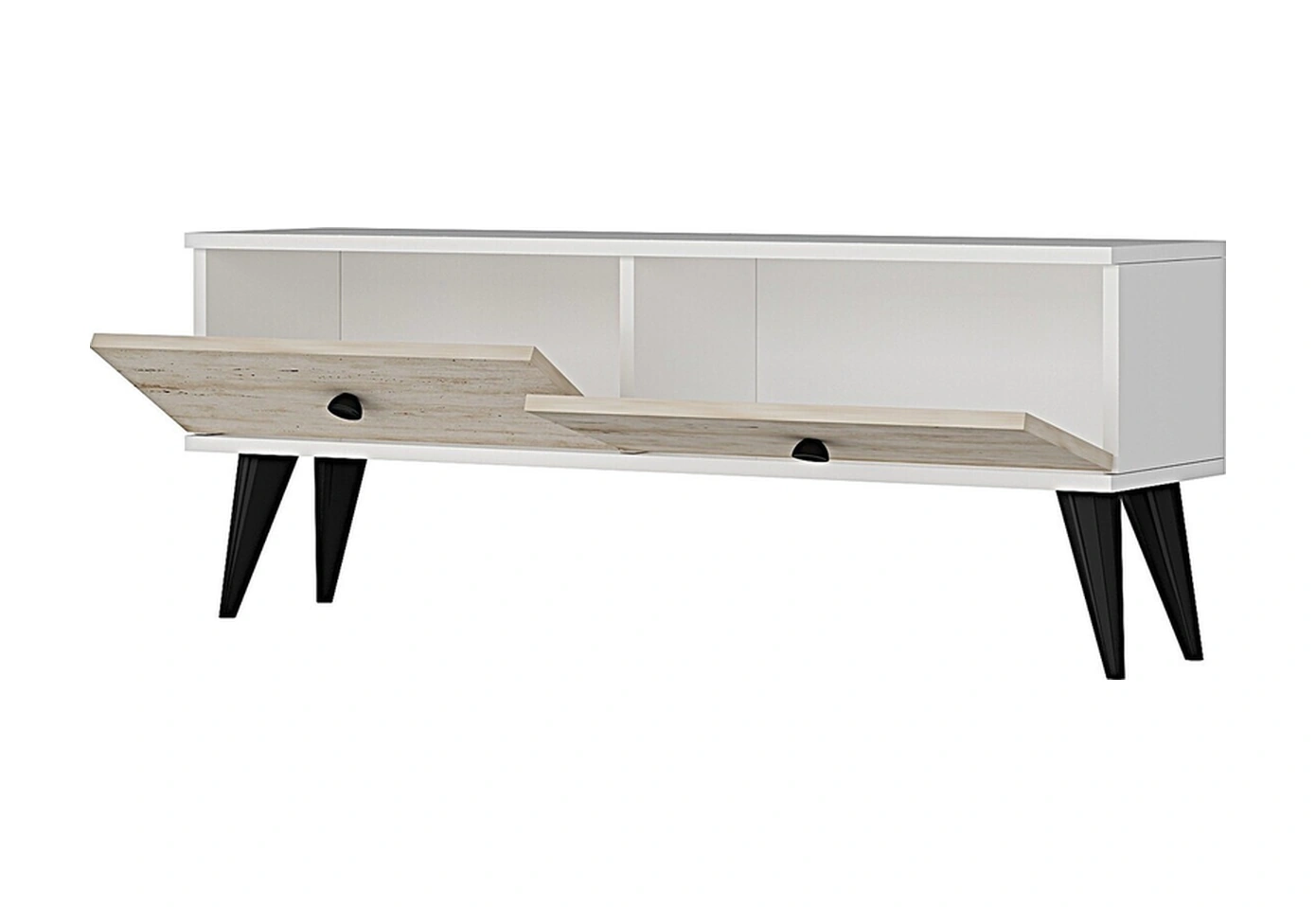 Tsa1202bt - Mona Tv Stand Beyaz-traverten 120cm Beyaz