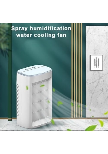 Masaüstü Taşınabilir Hava Soğutucu Fan Ev Nemlendirici Arıtma Sessiz Klima Fanı Ofis Yatak Odası Için 200 Ml Su Tankı İle Fanlar 726fuo Beyaz
