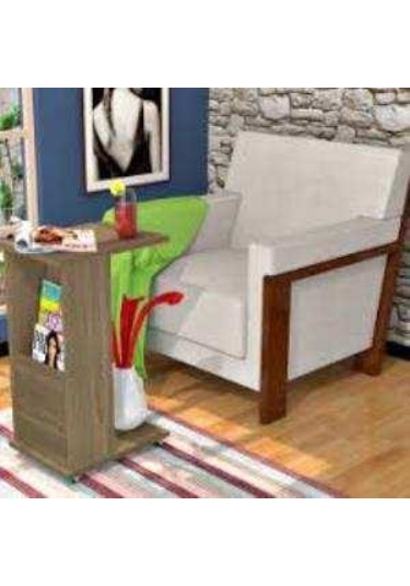 Modilayn Ata Gazetelik- Dergilik- Servis Tekerlekli C Yan Sehpa. N11.2685