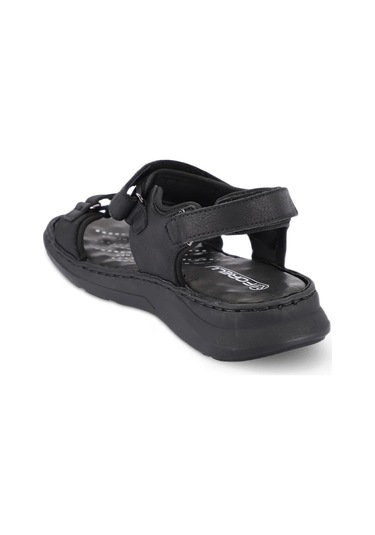 Forelli 40526 Bruce Siyah Nubuk Erkek Hakiki Deri Sandalet-siyah Siyah
