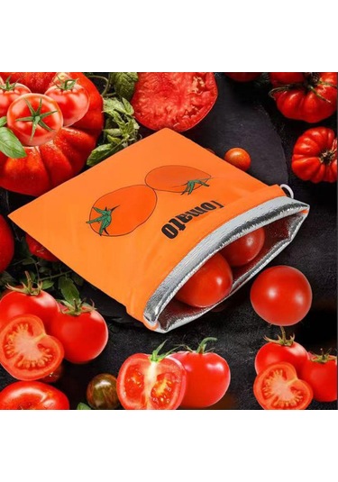 Suntek Alışveriş İçin Alüminyum Folyo Astarlı Bağcıklı Turuncu