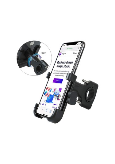 Alüminyum Gövdeli Gidon Bağlantılı Motosiklet Telefon Tutucu