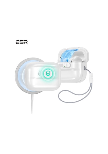 Apple AirPods Uyumlu Pro 3 2025 Pulse Flicklock Manyetik Kılıf Beyaz