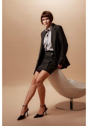 DeFacto   A Kesim Normal Bel Astarlı Mini Etek B5672AX23AUAR104 Antrasit