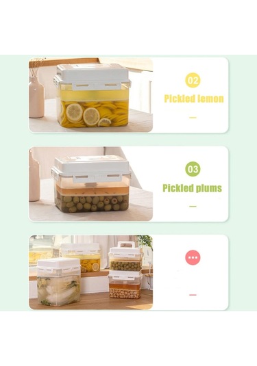 5l Turşu Kimchi Kapları Basın Plakası Sızdırmaz Hava Geçirmez Pp Saklama Kabı Saplı