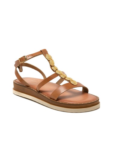 146 Camel Sandalet Kadın 262185 Myconian 2025 Greek Sandal Camel