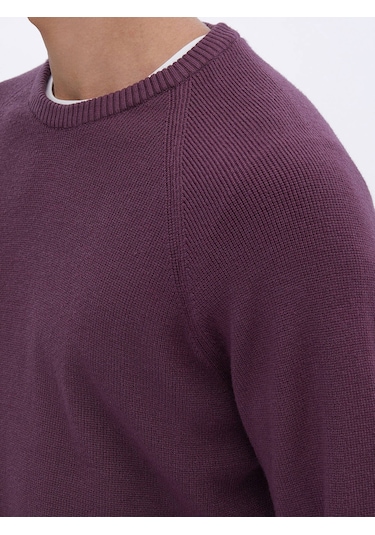 Kip Mürdüm Bisiklet Yaka Desenli Triko Çok Renkli