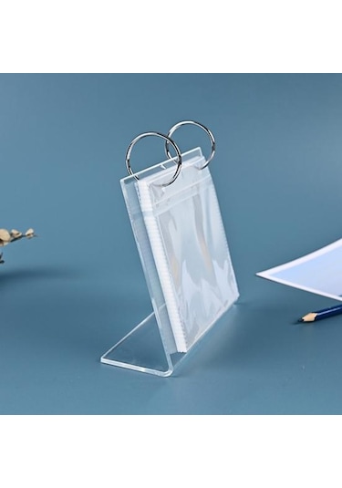 3-6 İnç Masaüstü Küçük Fotoğraf Albümü Akrilik Flip-up Mini Fotoğraf Kitabı Fotoğraf Vitrin Rafı 34/68 Cepler Masa Üstü Resim Ekran Standı S