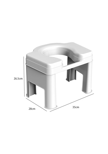 Suntek Tuvalet Taburesi Taşınabilir Kaymaz Kompakt 26,5cm-beyaz