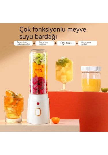 Aurora Şarj Edilebilir Küçük Çok Fonksiyonlu Meyve Sıkacağı Meyve Sıkacağı Beyaz Beyaz