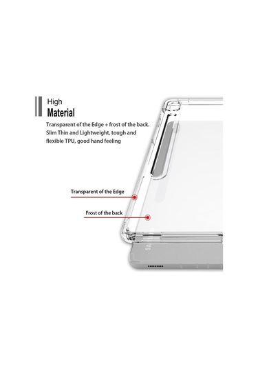 Samsung Galaxy Uyumlu Tab S8/s9/s9 Fe Kılıf Anti Şeffaf Silikon Arka Kapak Arka Kapak