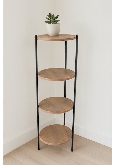 4 Katlı Raf - Çiçeklik, Organizer, Sehpa Ve Köşe Rafı Siyah