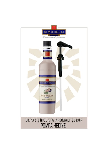Simonelli Beyaz Çi̇kolata Kahve Şurubu 700 ML + Pompa