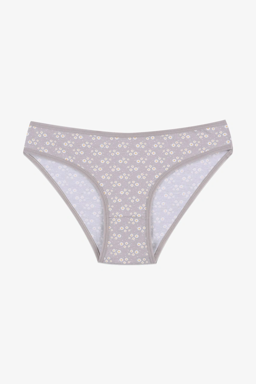 Kadın 3'lü Pamuklu Basic Külot 11040 Kahverengi - Ekru