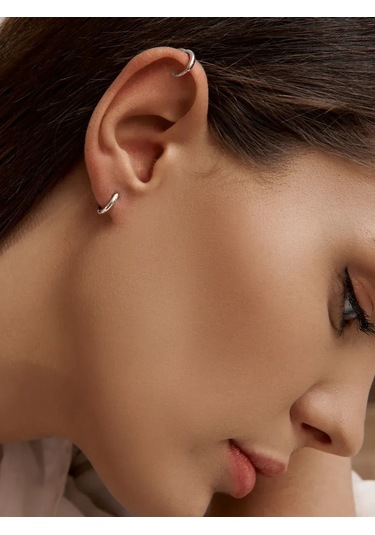 Zoloto Russkih 925 Ayar Gümüşte Tek Kulak Küpe Klik Ses Çıkaran 8 Mm 71923107 Diğer