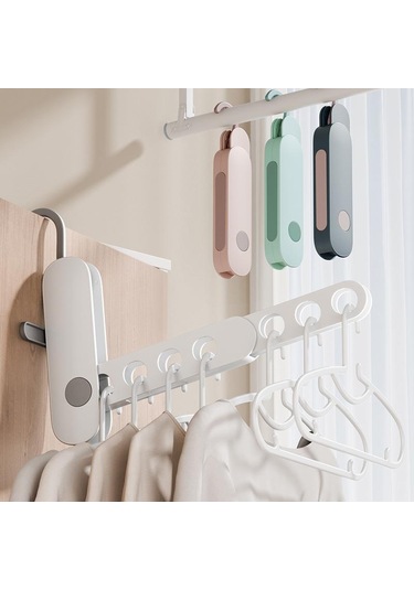 Sones Yedi Delikli Çok Fonksiyonlu Seyahat Katlanabilir Çamaşır Kurutma Askısı Mavi Mavi