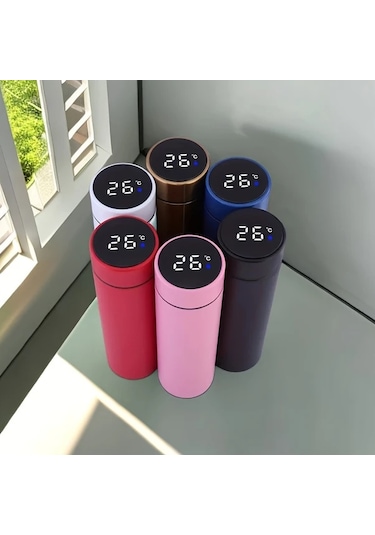 Willowhaven Pembe 304 Paslanmaz Çelik Termos Sıcaklık Göstergeli 16.9oz Seyahat Bardağı Pembe