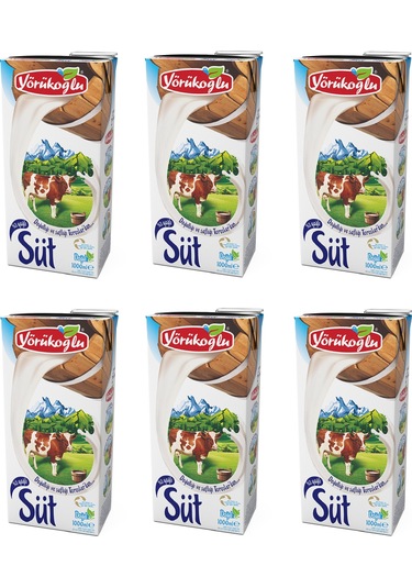 Yörükoğlu Yağlı Süt 1 Lt X 6 Adet