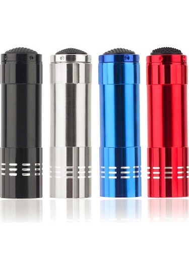 9 Led Metal Küçük El Feneri, Taşınabilir Cep Feneri Çok Renkli