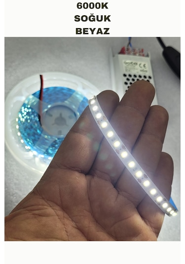 Dolap / Duvar 5 Metre Tak Çalıştır Mt/120 Led Şerit Led 6000k