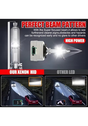Motion003 D1s Yüksek Parlaklık Xenon Araba Ampulleri 6000k D3s D8s Ön Farlar 75000 Lümen 12