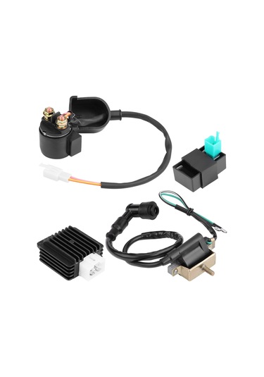 Lemestar Atv/quad 50-110cc İçin 4'lü Elektrik Seti: Röle, Tam Dalga Düzgücü, 5 Pin Cdı Ve Ateşleme Bobini - Çalışma Verimliliğini Artırır