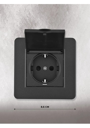 Arte Milano Topraklamalı Ve Kapaklı Gömme Priz 343354746 Set16-1-41-1 Black