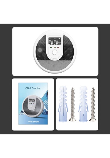 Xindoker Akıllı Karbon Monoksit Ve Duman Alarmı, İnsan Sesli Uyarı, Lcd Ekranlı, 3xaa Pil Pil Yok , Kolay Kurulum, Ev Güvenliği Algılayıcı