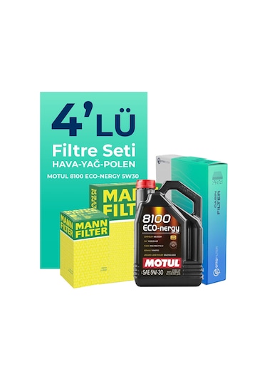 Mann Volkswagen Polo 1.2 Tsi Filtre Bakım Seti Motul Motor Yağlı (2014-2017) 4 Lü