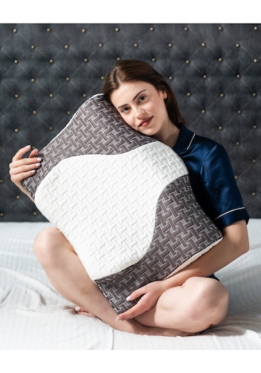 WhiteBlanco Oasis Ortopedik Deluxe Yastığı %100 Visko Antrasit-beyaz
