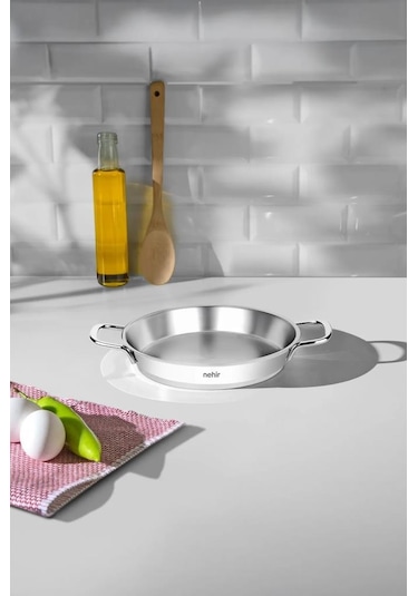 Nehir Silver Çelik 20 Cm Kapaksız Omlet Sahan Gri