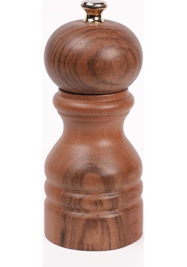 Ceviz Ağacı Tuz Ve Karabiber El Değirmeni Öğütücü Grinder 12 Cm Beyaz