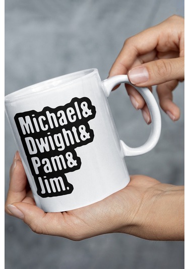 Michael Dwight Pam Jim The Office Baskılı Kupa Bardak Black