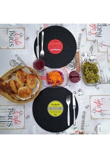 Plak Görünümlü Amerikan Servis 2 Adet Siyah