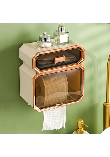 Suntek Duvara Monte Kağıt Tutucu Doku Saklama Kutusu Beyaz