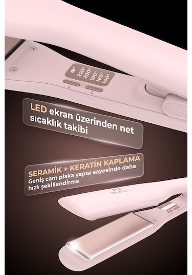 Ks-709 Saç Düzleştirici Profesyonel Seramik Keratin Plakalı