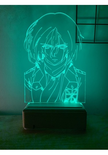 Mikasa Ackerman Attack On Titan 16 Renk Gece Lambası