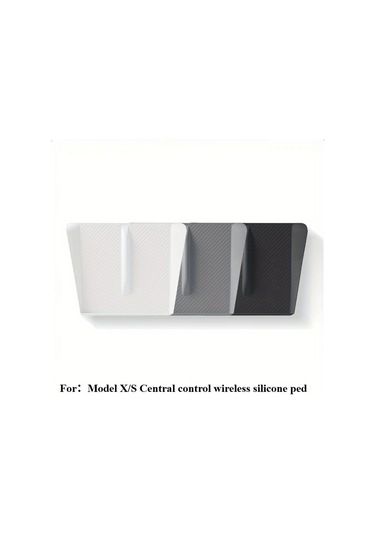 Honeybeeshop Tesla Model X S 2022 2024 İçin Silikon Pedal Kaymaz Sarj Merkezi Konsol Aksesuarı Doku Detaylı Nötr Gri