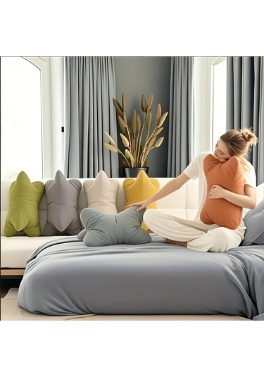 Elmpaly Turuncu Yastık: Yatak, Kanepe Ve Sandalye İçin Ergonomik Bel Boyun Desteği, Nefes Alabilir Malzeme Turuncu